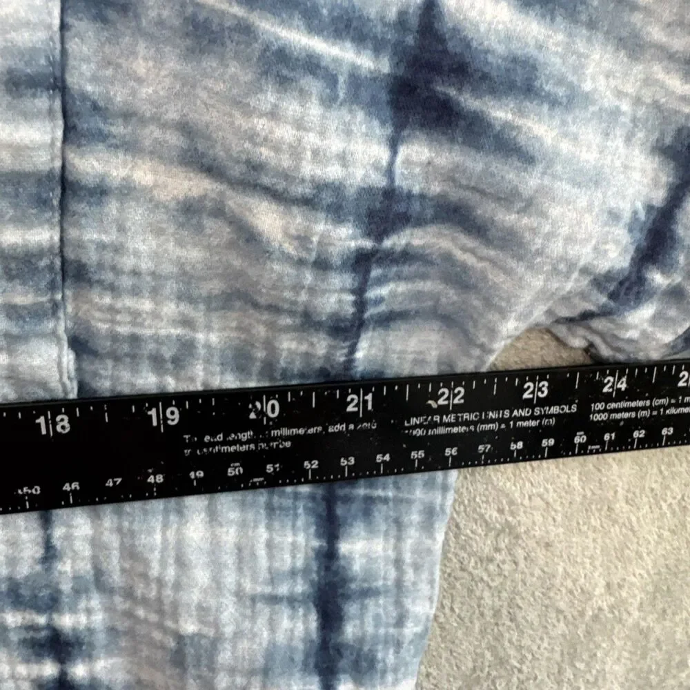 Chicos Size 2 Lg tie Dye cotton blouse pullover short sleeve comfort - Picture 5 of 9